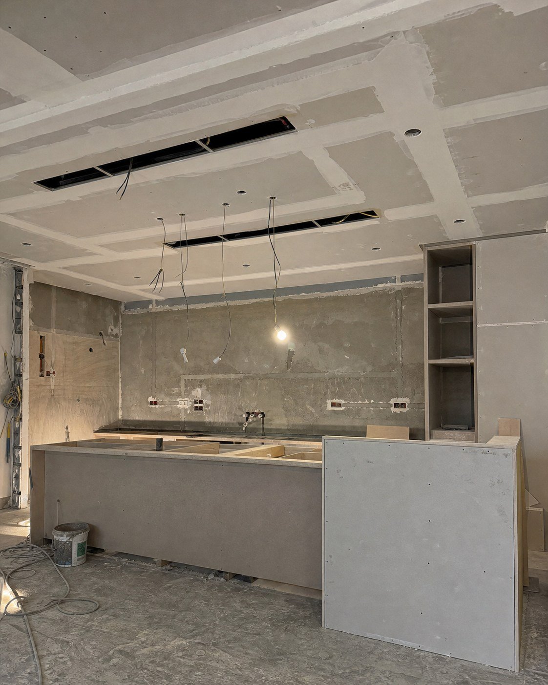 Shot 1 kitchen finishing stage before